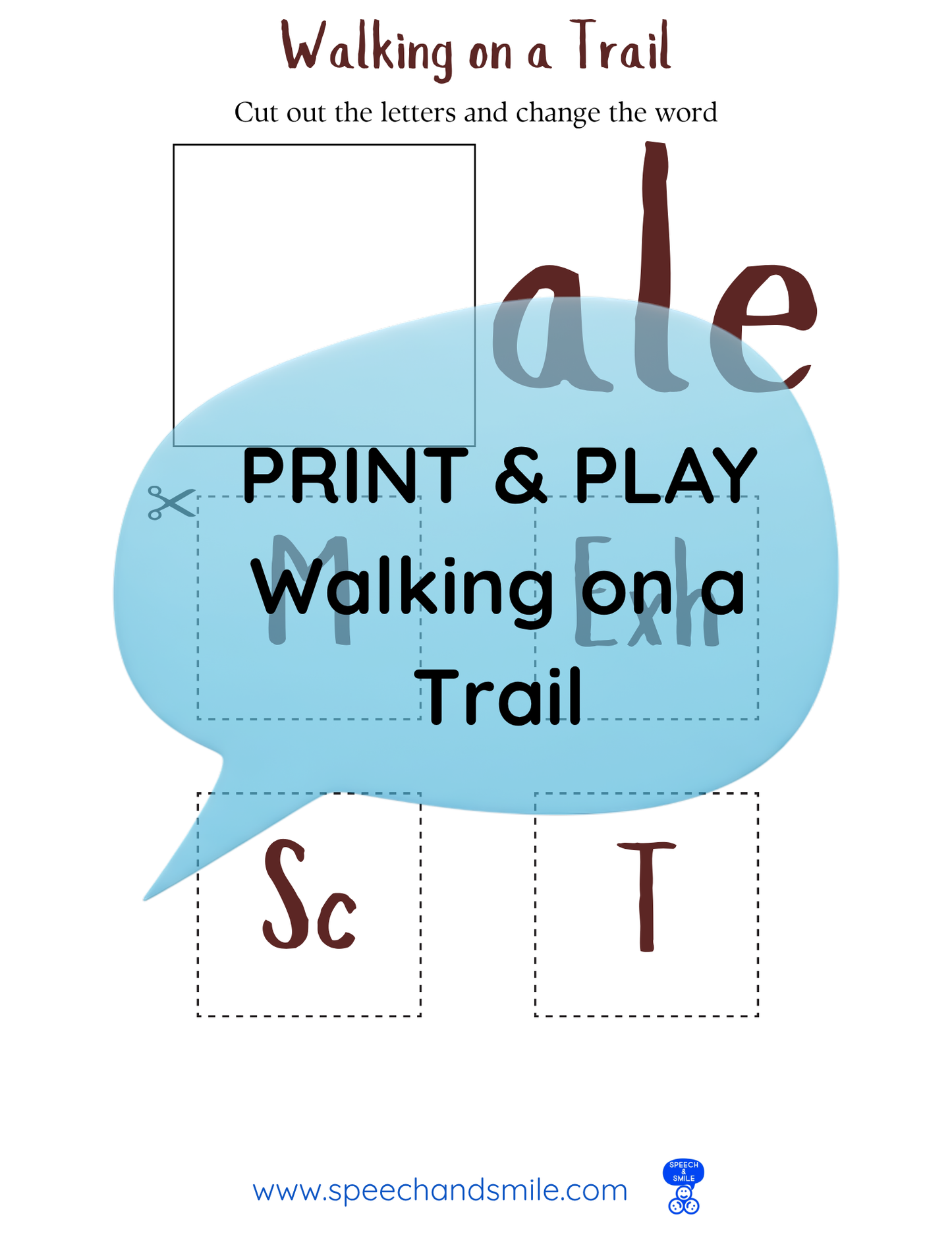 Say and Play Story Kit Companion Pack - Walking on a Trail - PRINTABLE ACTIVITIES Instant Download Book Extension