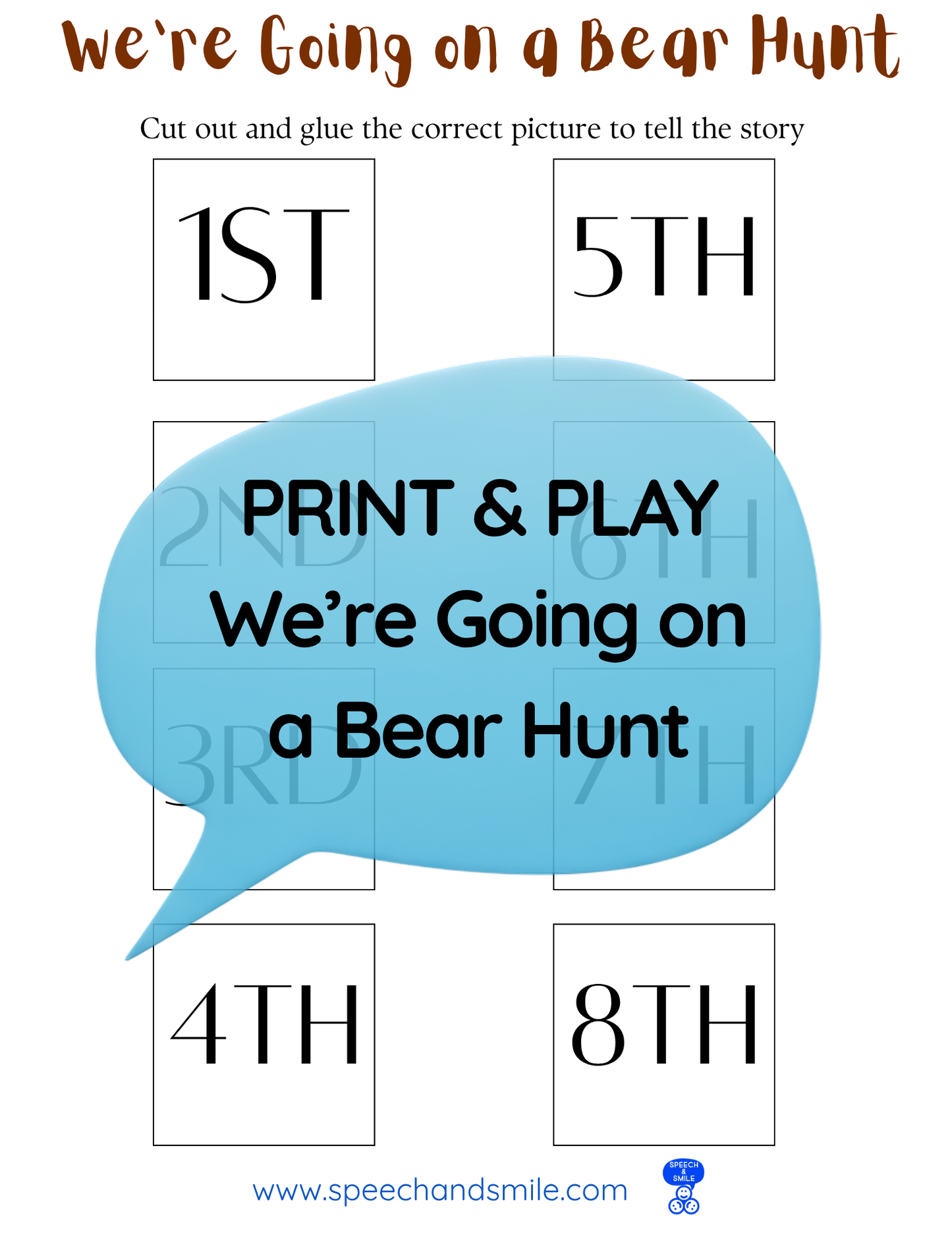 Say and Play Story Kit Companion Pack - We're Going on a Bear Hunt PRINTABLE ACTIVITIES Instant Download Book Extension