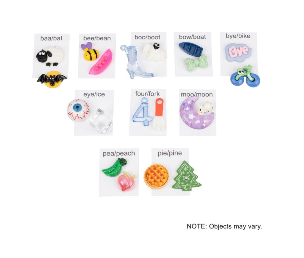 Final Consonant Deletion Mini Objects Kit - Minimal Pairs Phonological  CV to CVC
