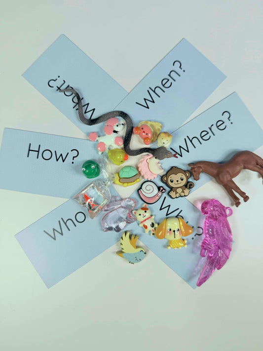 PETS theme Mini Objects with Question Cards- Theme Trinkets Speech Therapy