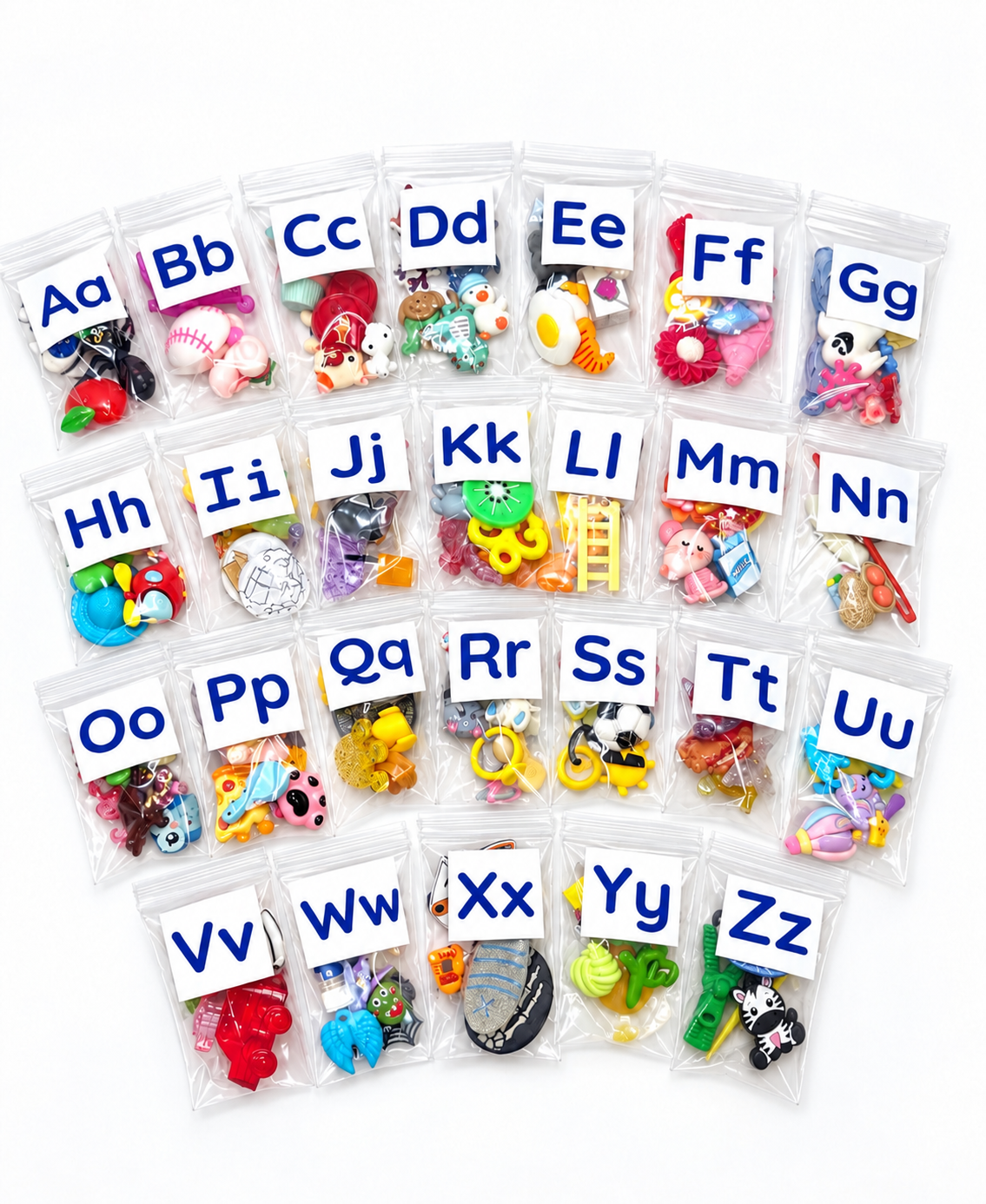 Alphabet Objects Teaching Set – 130+ Beginning Sound Manipulatives - Speech & Language Learning – 5 per Letter A–Z