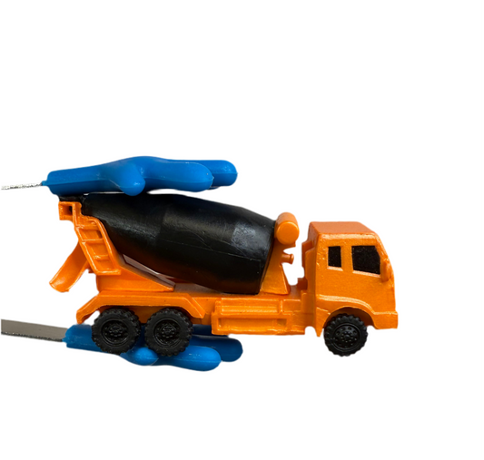 Mini Cement Truck Figurine – 2 Inch Realistic Construction Toy for Kids, Speech Therapy, Sensory Bins, Montessori Play Object