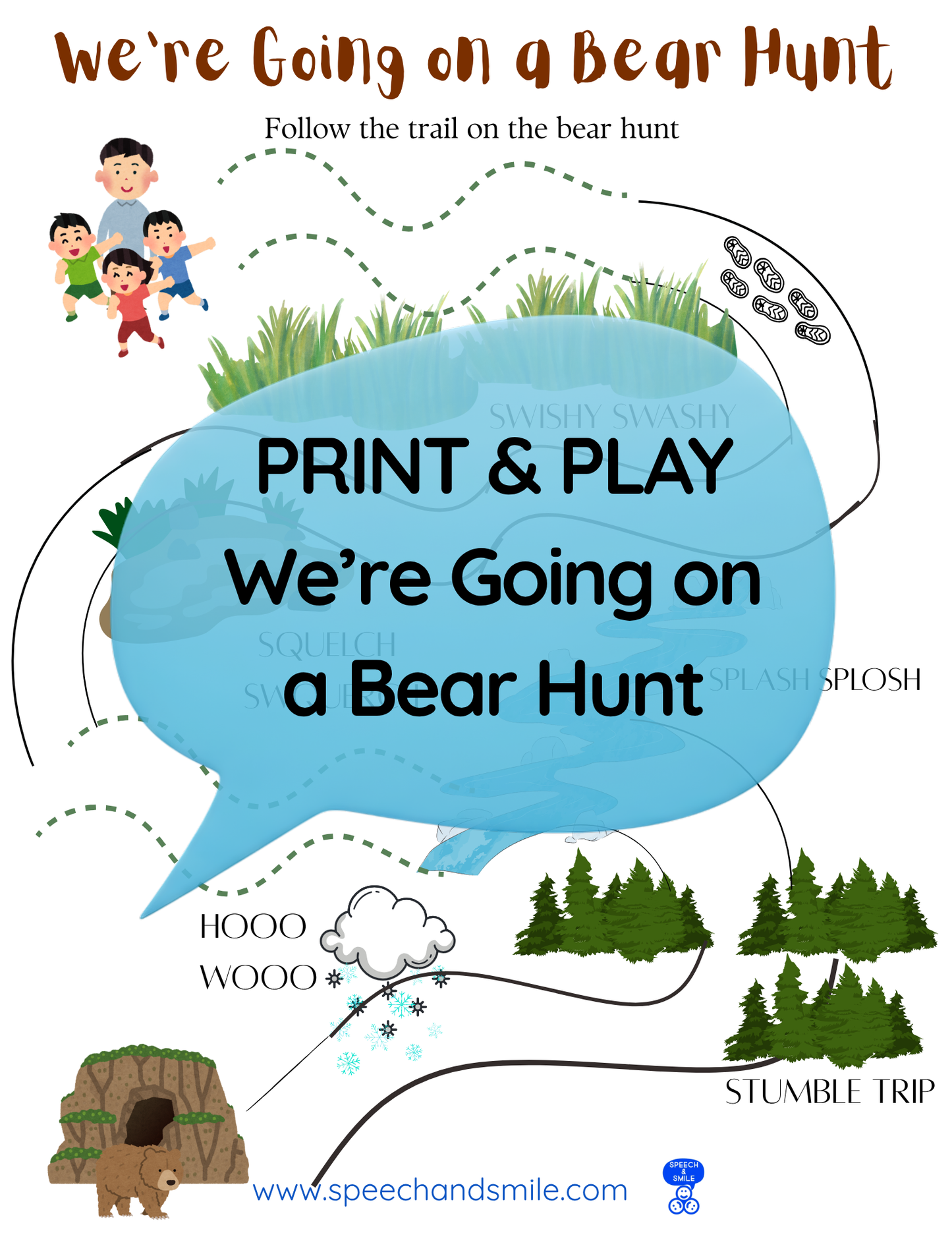 Say and Play Story Kit Companion Pack - We're Going on a Bear Hunt PRINTABLE ACTIVITIES Instant Download Book Extension