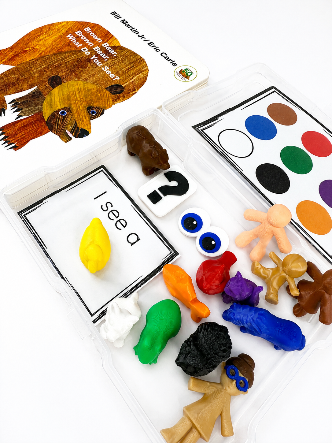 Say & Play Story Kit – Brown Bear, Brown Bear What Do You See – Story Mini Objects for Speech Therapy, Book Props