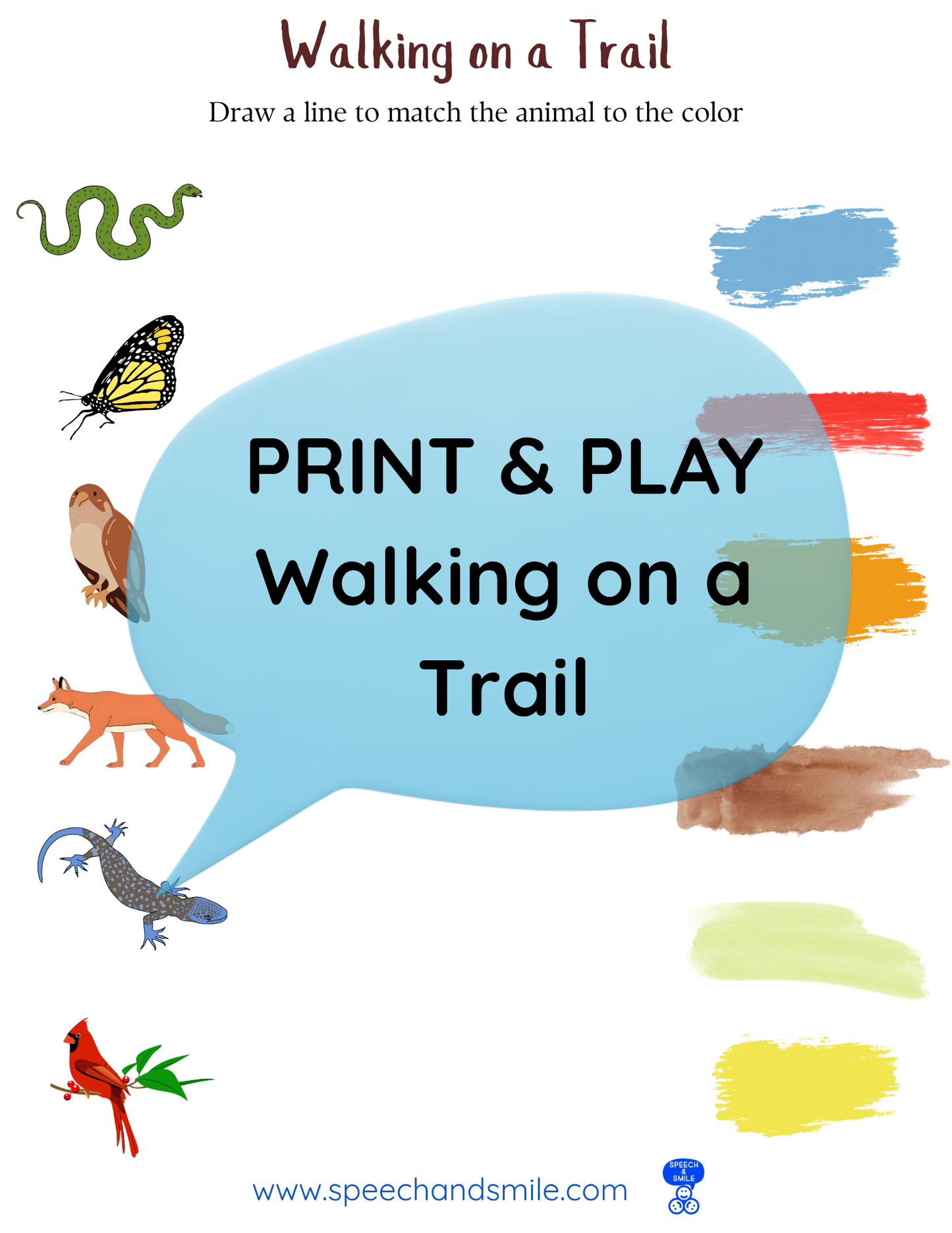 Say and Play Story Kit Companion Pack - Walking on a Trail - PRINTABLE ACTIVITIES Instant Download Book Extension