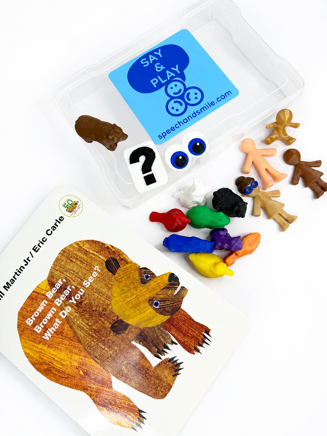Say & Play Story Kit – Brown Bear, Brown Bear What Do You See – Story Mini Objects for Speech Therapy, Book Props