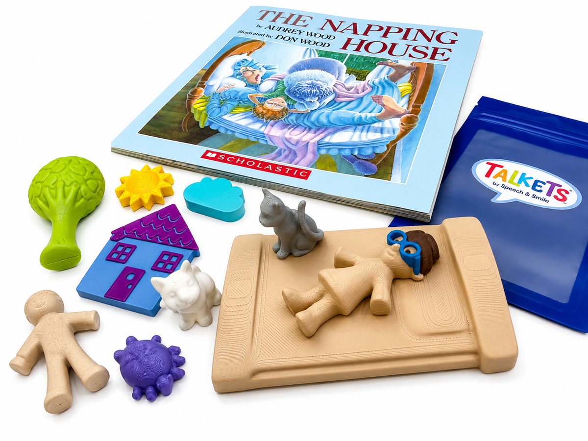 Napping House Story Prop Set |  Speech Therapy Story Retell Props -  Talkets™ Mini Objects