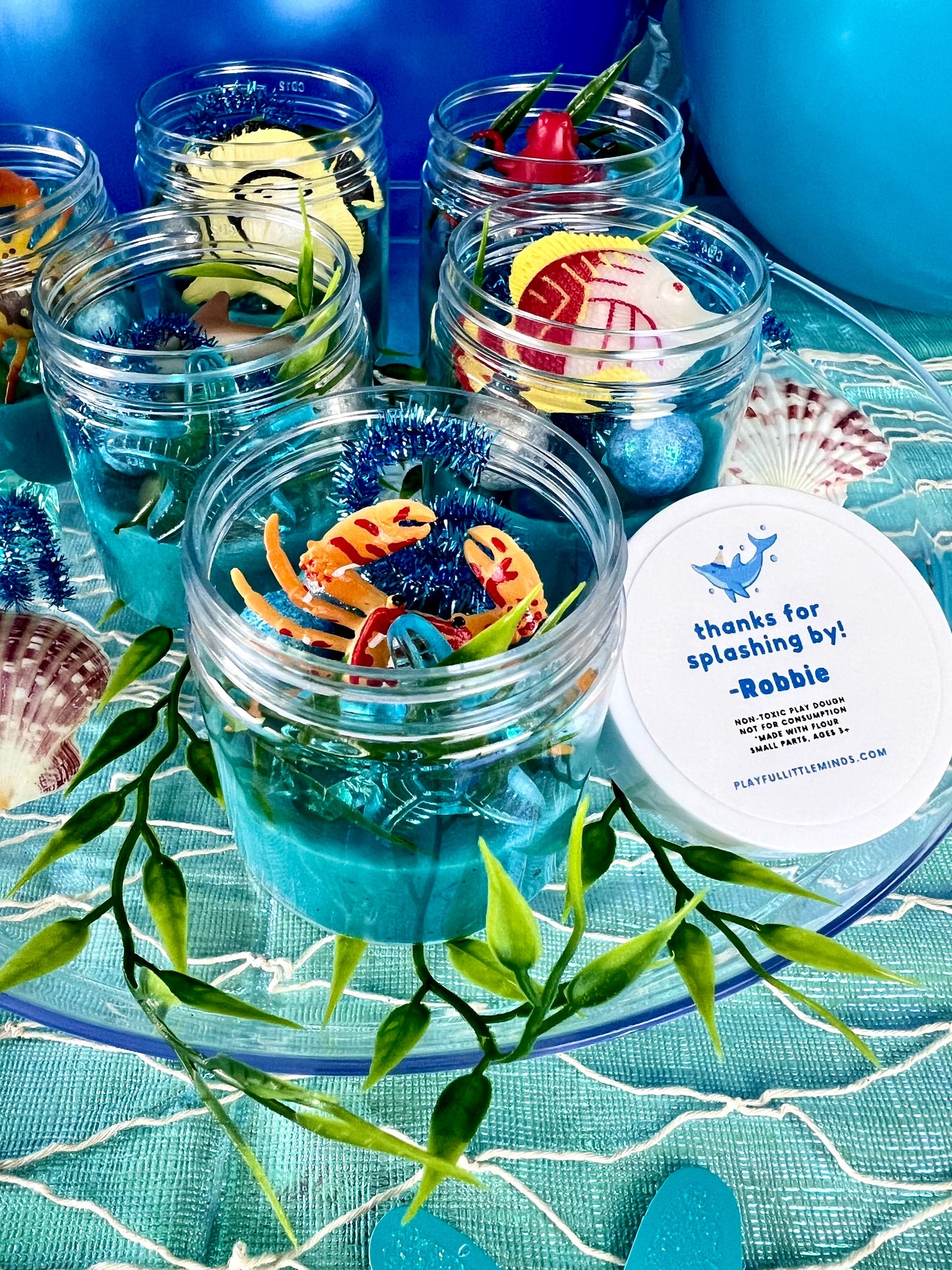 Ocean Themed Play Dough Party Favors: Under the Sea Birthday