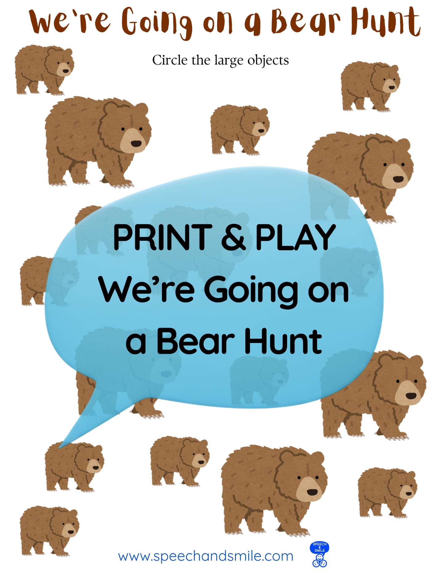 Say and Play Story Kit Companion Pack - We're Going on a Bear Hunt PRINTABLE ACTIVITIES Instant Download Book Extension