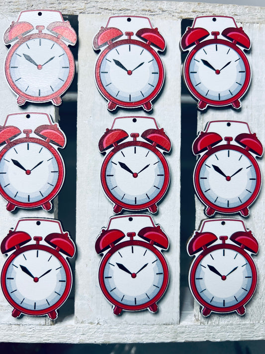 Miniature Clock Object Printed on Wood Cut  Clock Trinkets Mini Objects for Speech Therapy