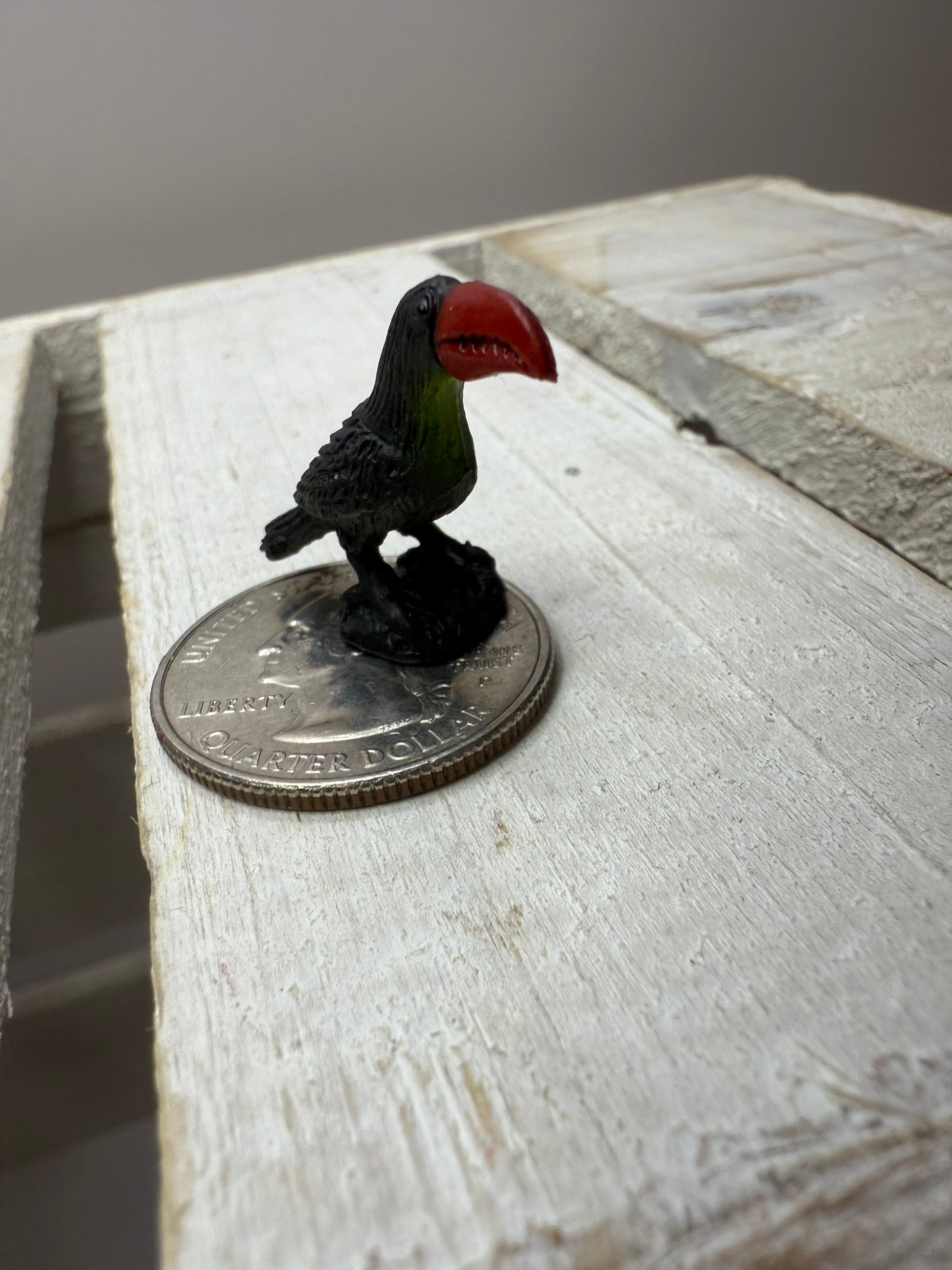 Miniature TOUCAN Figurine Say and Play Mini Objects for Speech Therapy Zoo Minis Animal for Dollhouse, Fairy Garden, Terrarium, Diorama,