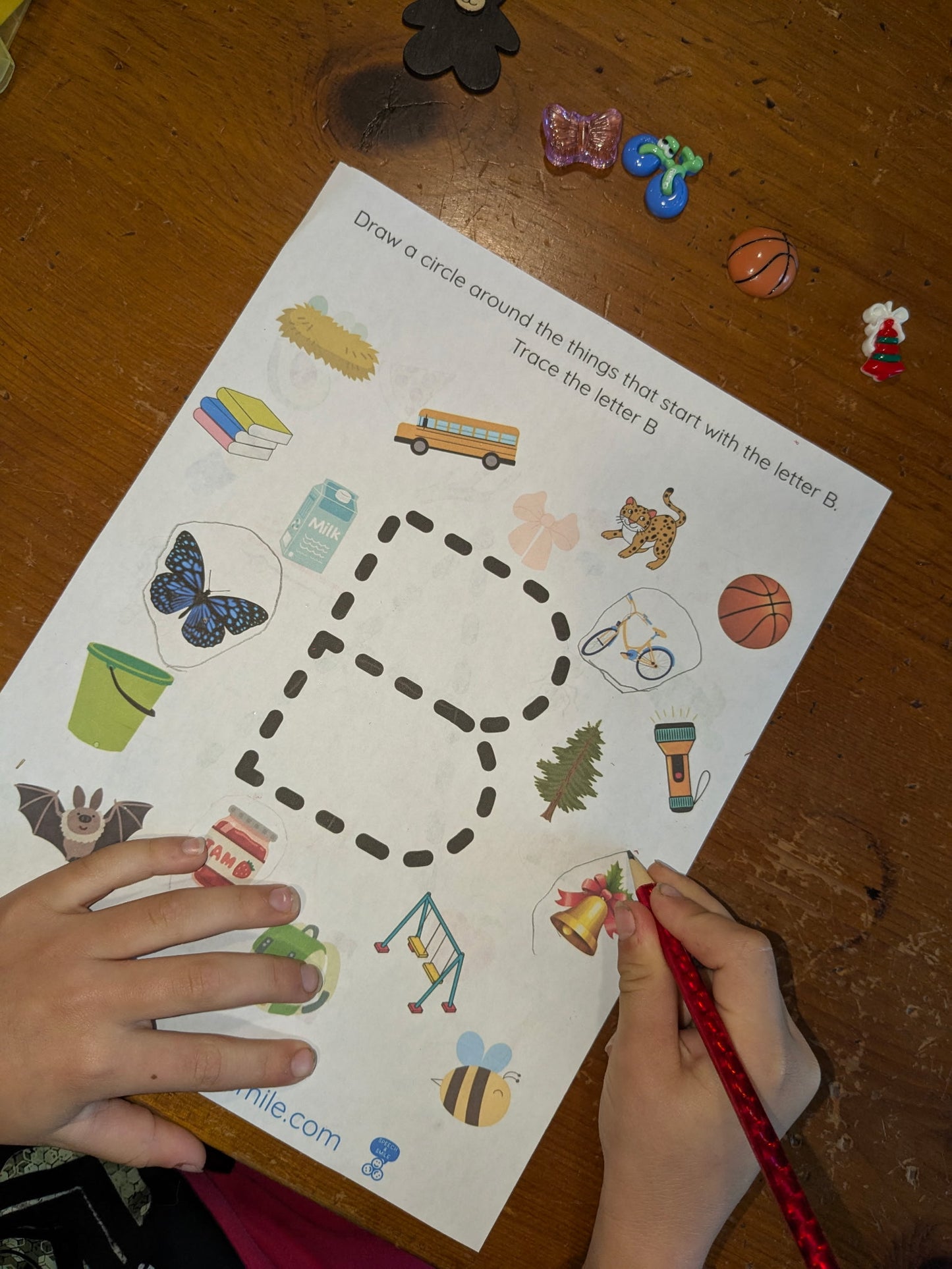 Print & Play Alphabet Worksheet - Letter B Activity Find and Circle Letter Sounds - Educational Printable Instant Download