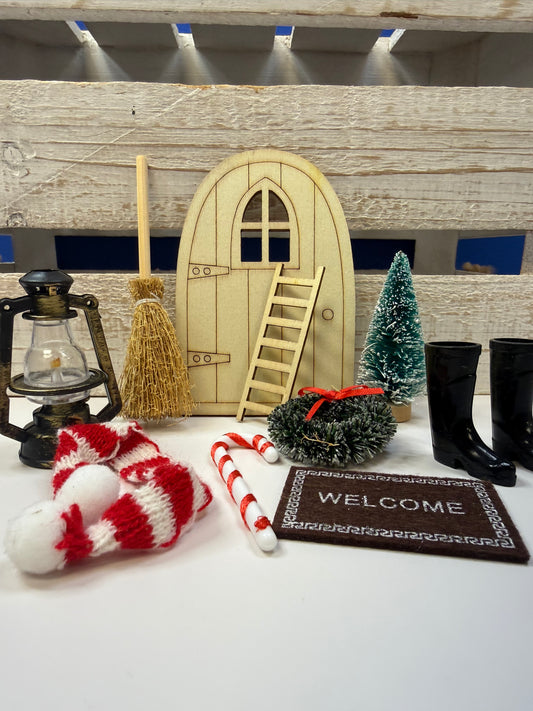 Winter Miniature Play Set - 10 Piece Storytelling Holiday Christmas Objects