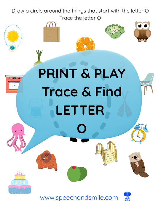Print & Play Alphabet Worksheet - Letter O Activity Find and Circle Letter Sounds - Educational Printable Instant Download
