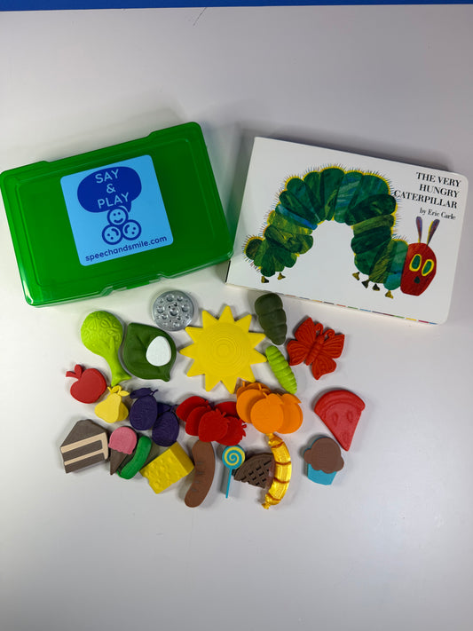 Very Hungry Caterpillar Mini Objects - Story Kit Speech Therapy - Book Gift for Kids