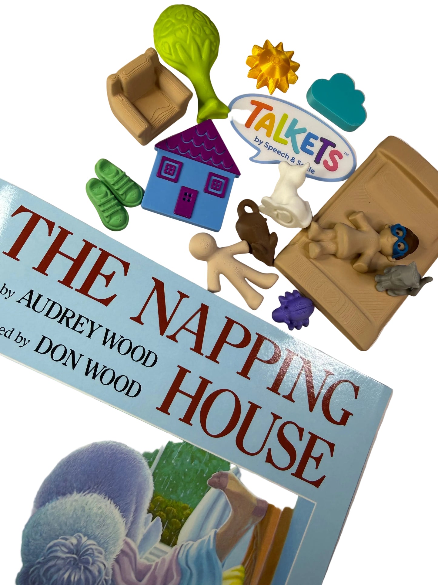 Napping House Story Prop Set |  Speech Therapy Story Retell Props -  Talkets™ Mini Objects