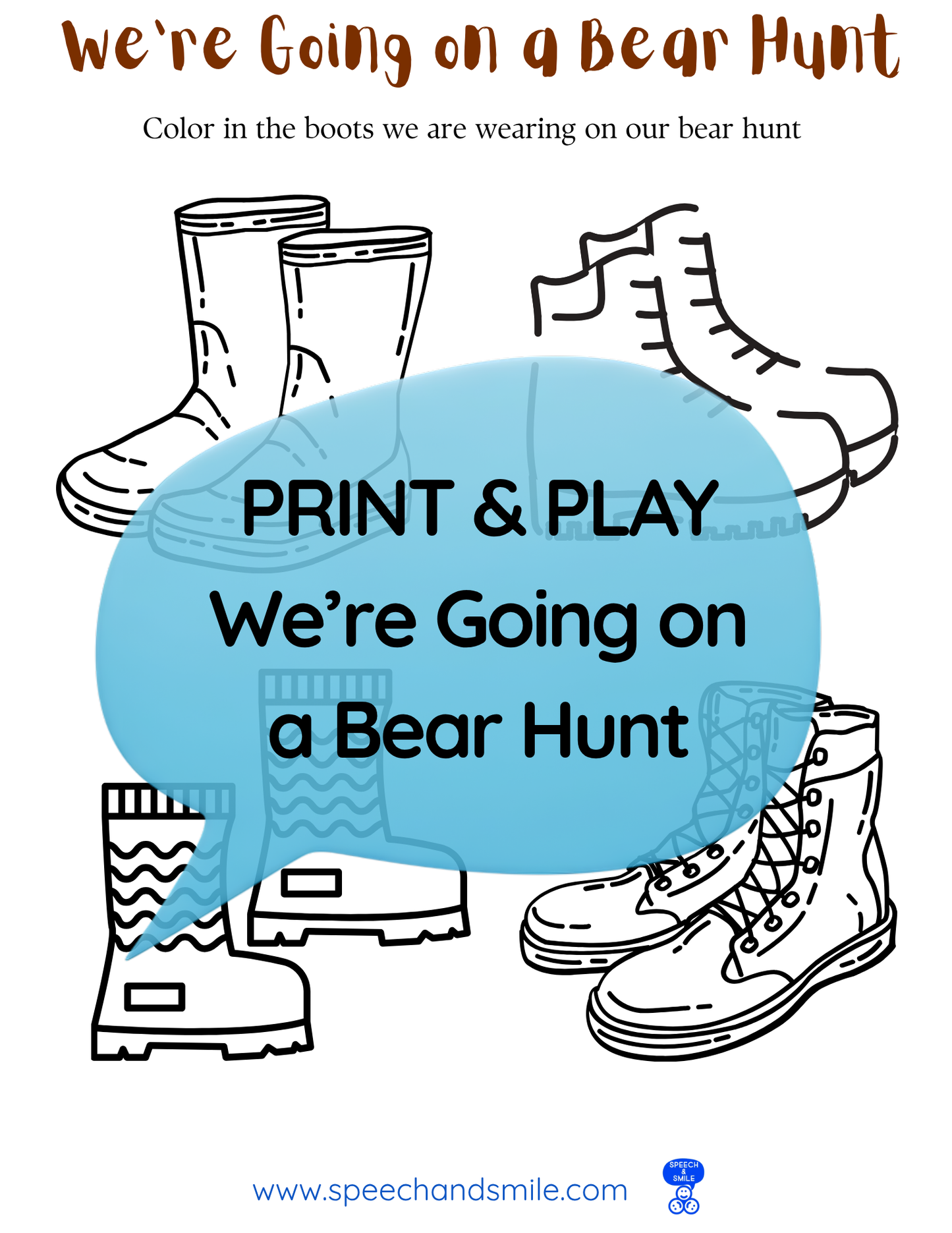 Say and Play Story Kit Companion Pack - We're Going on a Bear Hunt PRINTABLE ACTIVITIES Instant Download Book Extension
