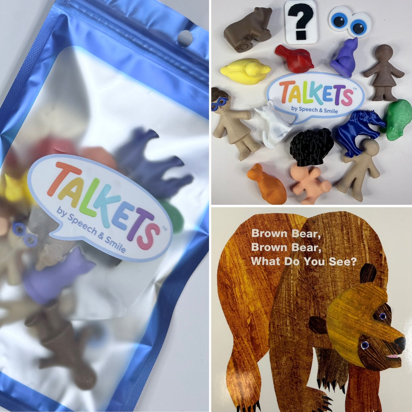 Brown Bear Story Prop Set | Mini Animal Story Objects | Speech Therapy Story Retell Props Talkets™ Mini Objects