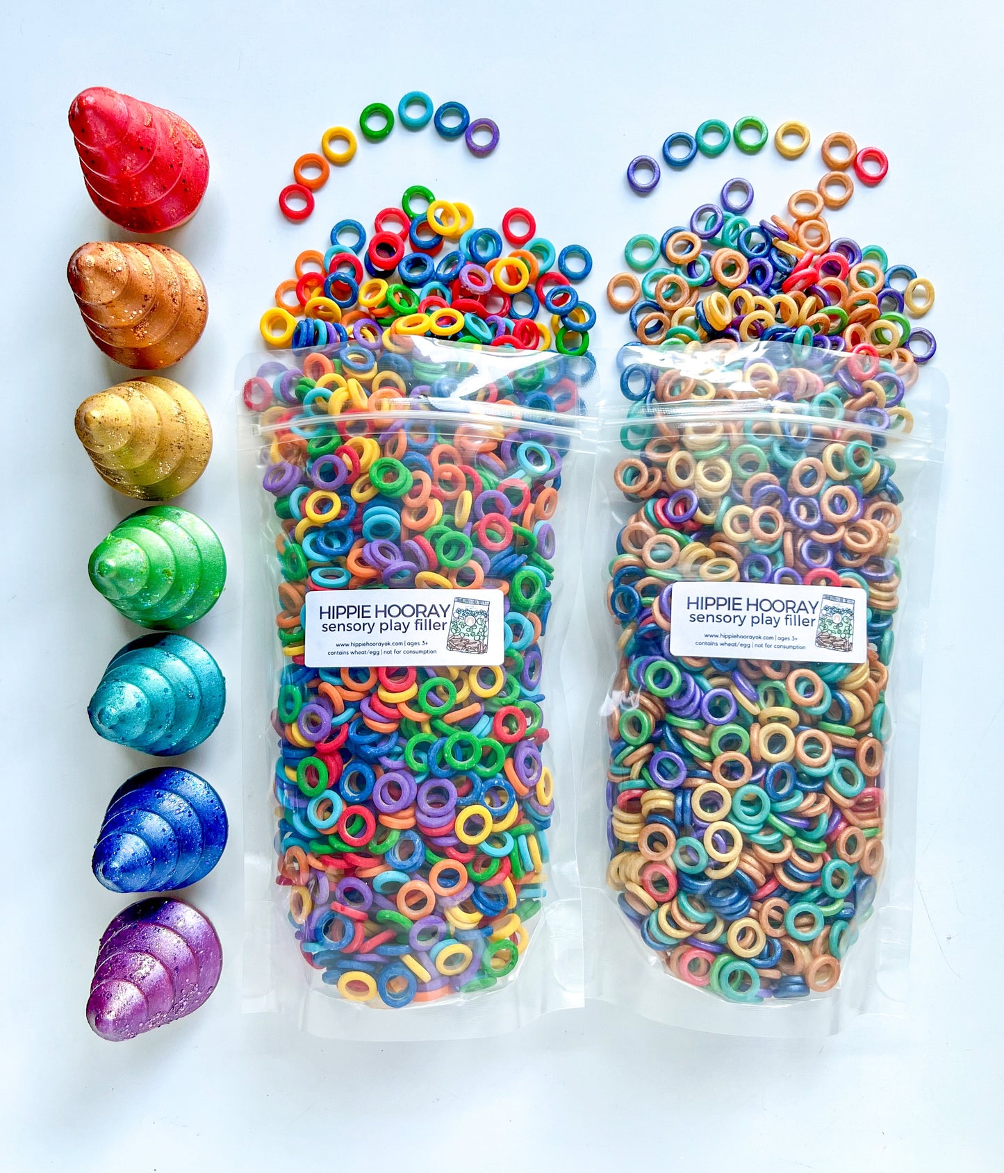 Ring Around the Rainbow Sensory Bin Filler - Color Sorting Activity and Add on with Mini Objects