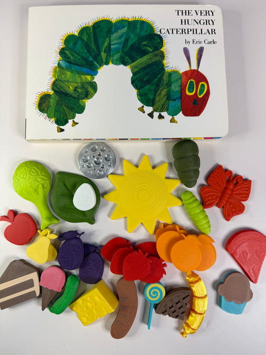 Very Hungry Caterpillar Story Set | Animal Story Objects | Speech Therapy Story Retell Props Talkets™ Mini Objects