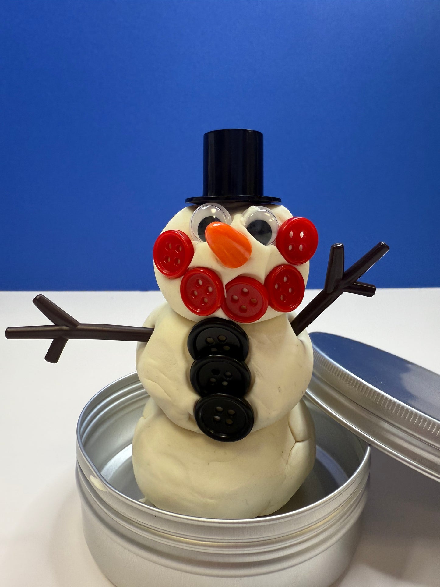 Melted Snowman Activity - Build a Snowman with Playdough and Parts -Winter Sensory Craft  - Snow Trinkets