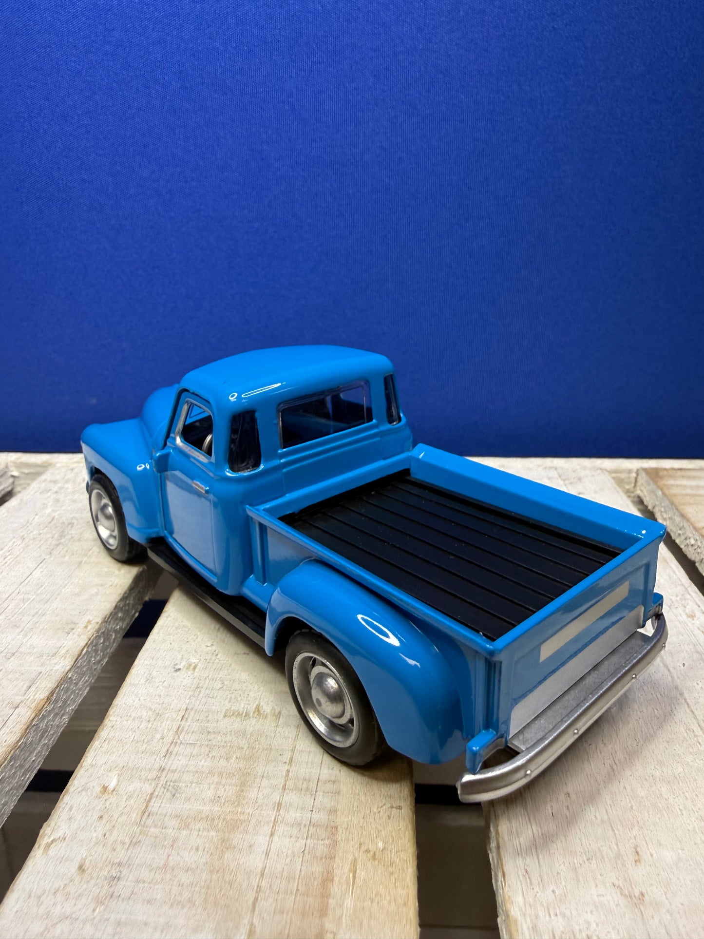 Vintage Blue Pickup Truck – Metal & Plastic Toy Vehicle – 5.5” Long