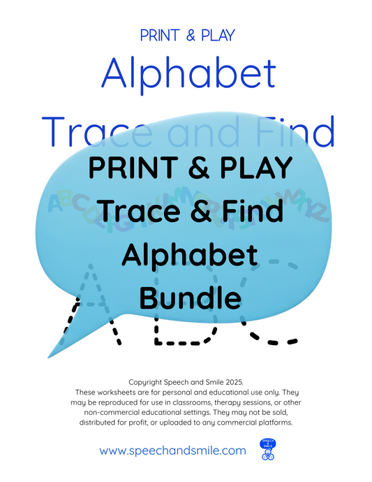 Print & Play Alphabet BUNDLE A-Z Worksheets Find and Circle Letter Sounds - Educational Printable Instant Download Homeschool Preschool