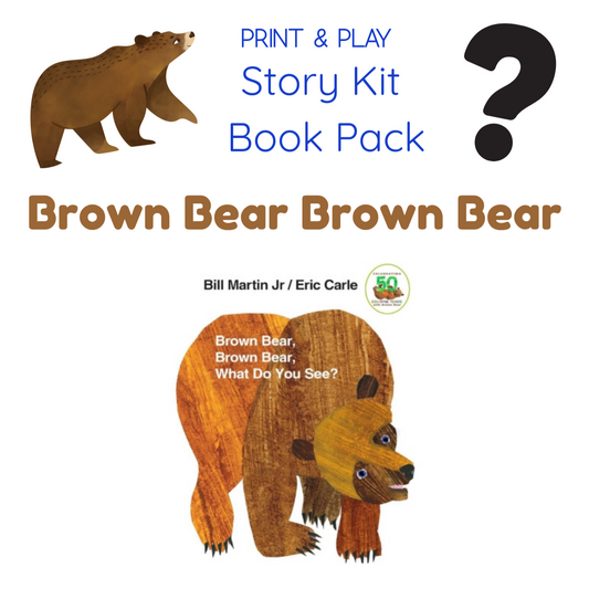 Say and Play Story Kit Book Pack – Brown Bear What do you Hear Companion PRINTABLE ACTIVITIES Instant Download Book Extension