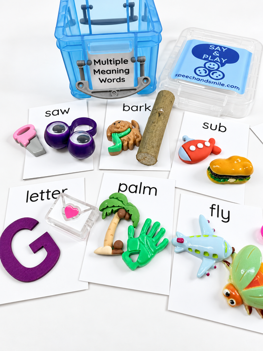 Multiple Meaning Word Mini Objects for Speech Therapy Semantics Activity Language Task Box