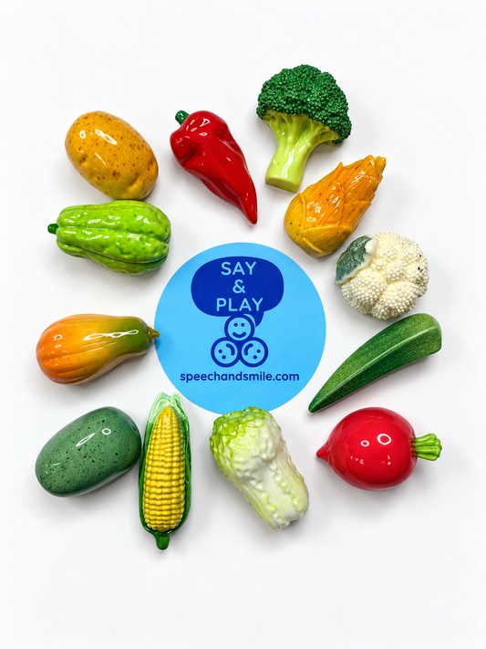 Mini Vegetable Objects – 12 Colorful  Veggie Miniatures for Speech, Language, Sorting & Learning Activities