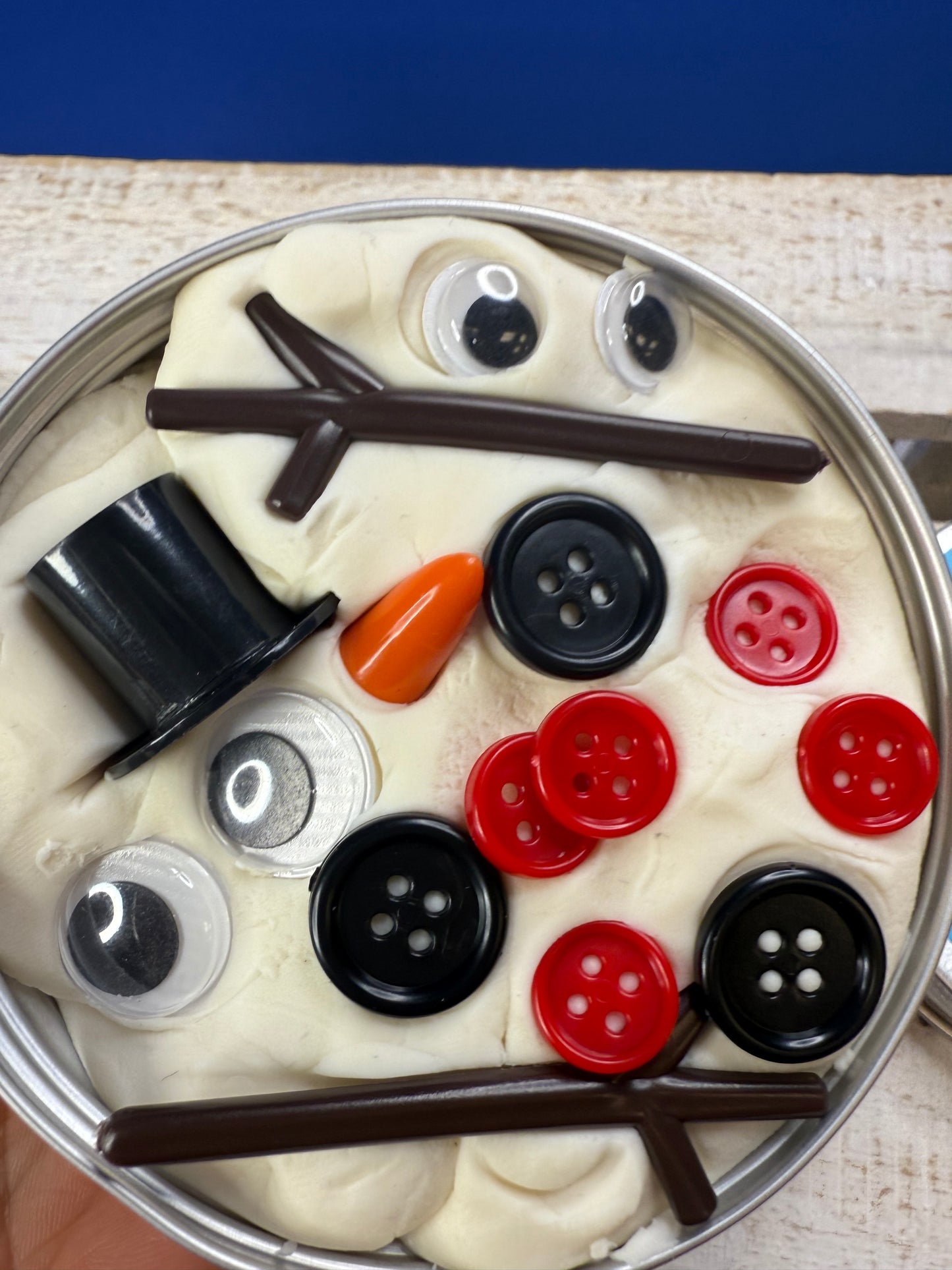 Melted Snowman Activity - Build a Snowman with Playdough and Parts -Winter Sensory Craft  - Snow Trinkets