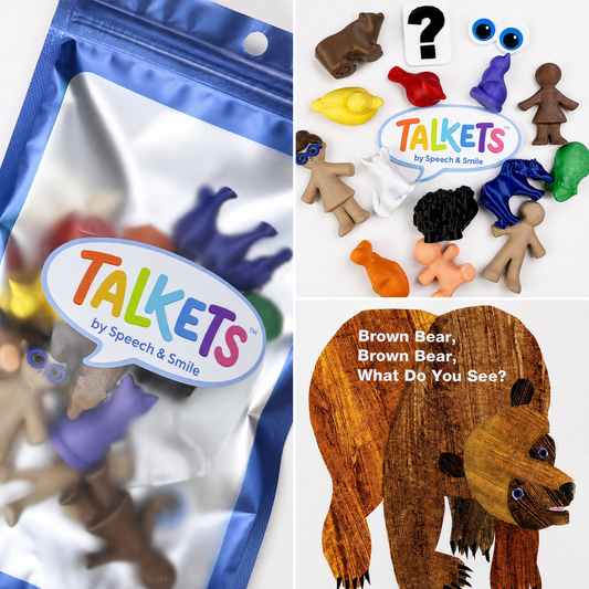Brown Bear Story Prop Set | Mini Animal Story Objects | Speech Therapy Story Retell Props Talkets™ Mini Objects