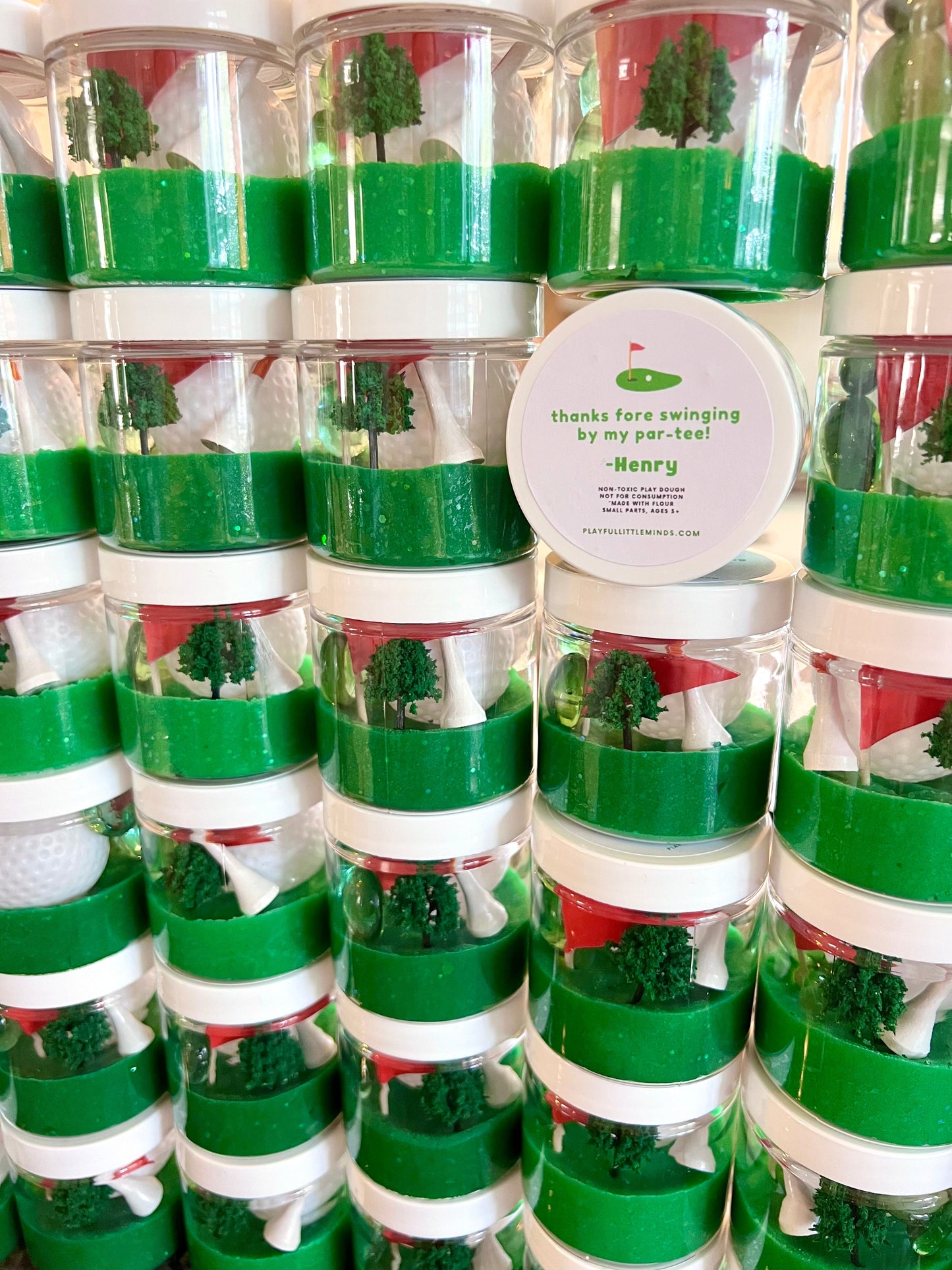 Golf Themed Play Dough Party Favors for Kids