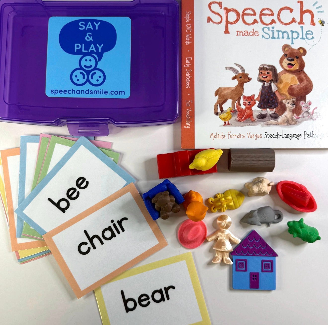 Mini Objects and Book Speech Made Simple  | Rhyming and CVC Mini Objects Speech Therapy