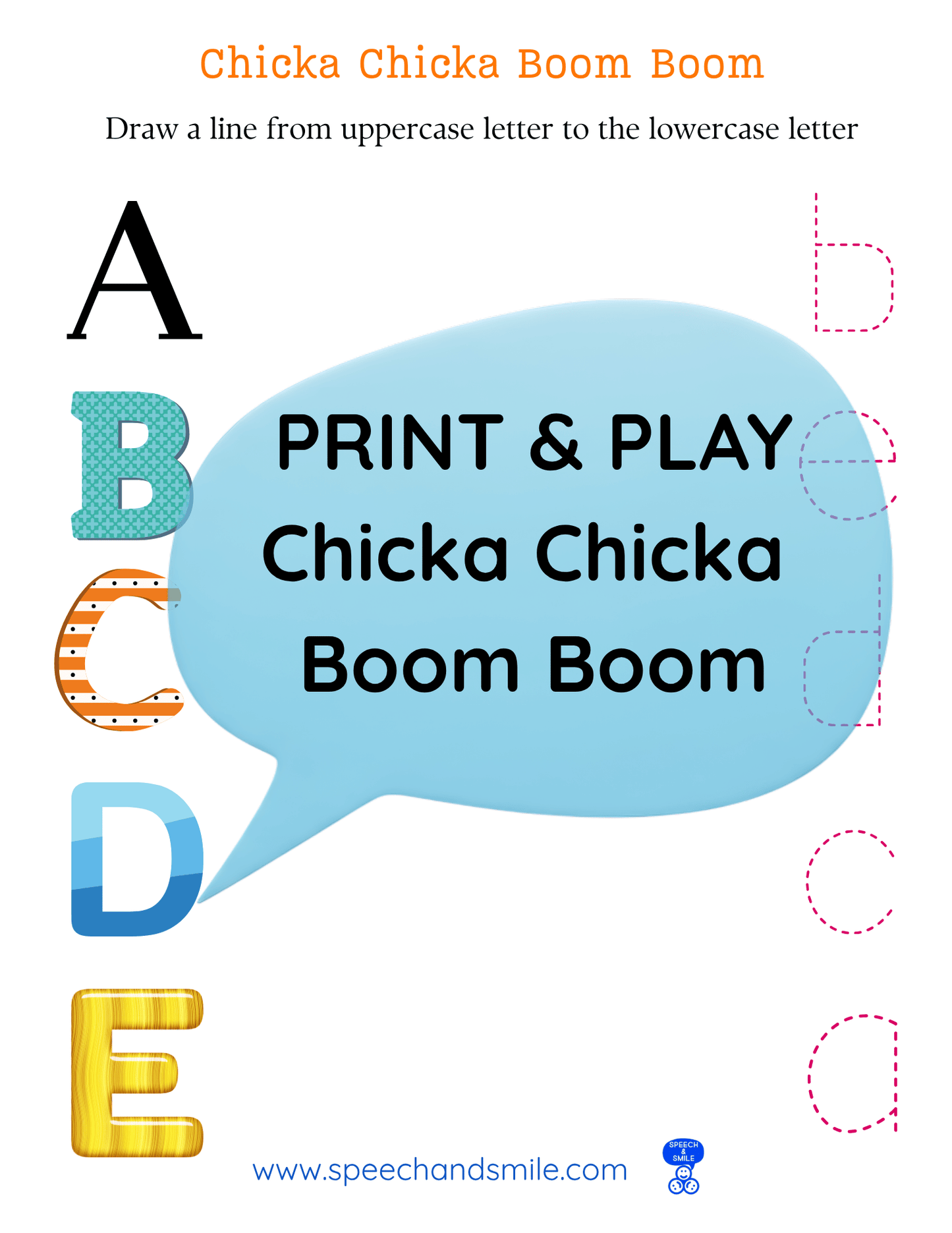 Say and Play Story Kit Book Pack – Chicka Chicka Boom Boom Companion PRINTABLE ACTIVITIES Speech & Language Instant Download Book Extension