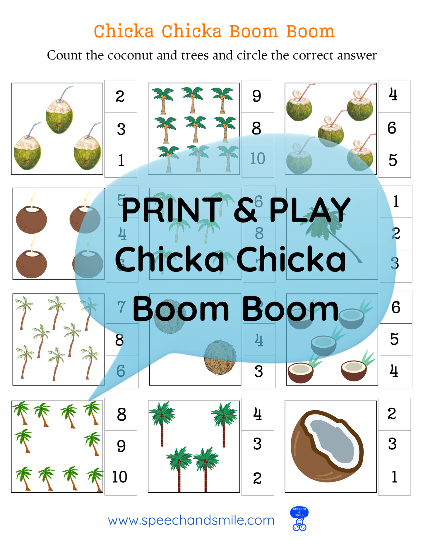 Say and Play Story Kit Book Pack – Chicka Chicka Boom Boom Companion PRINTABLE ACTIVITIES Speech & Language Instant Download Book Extension