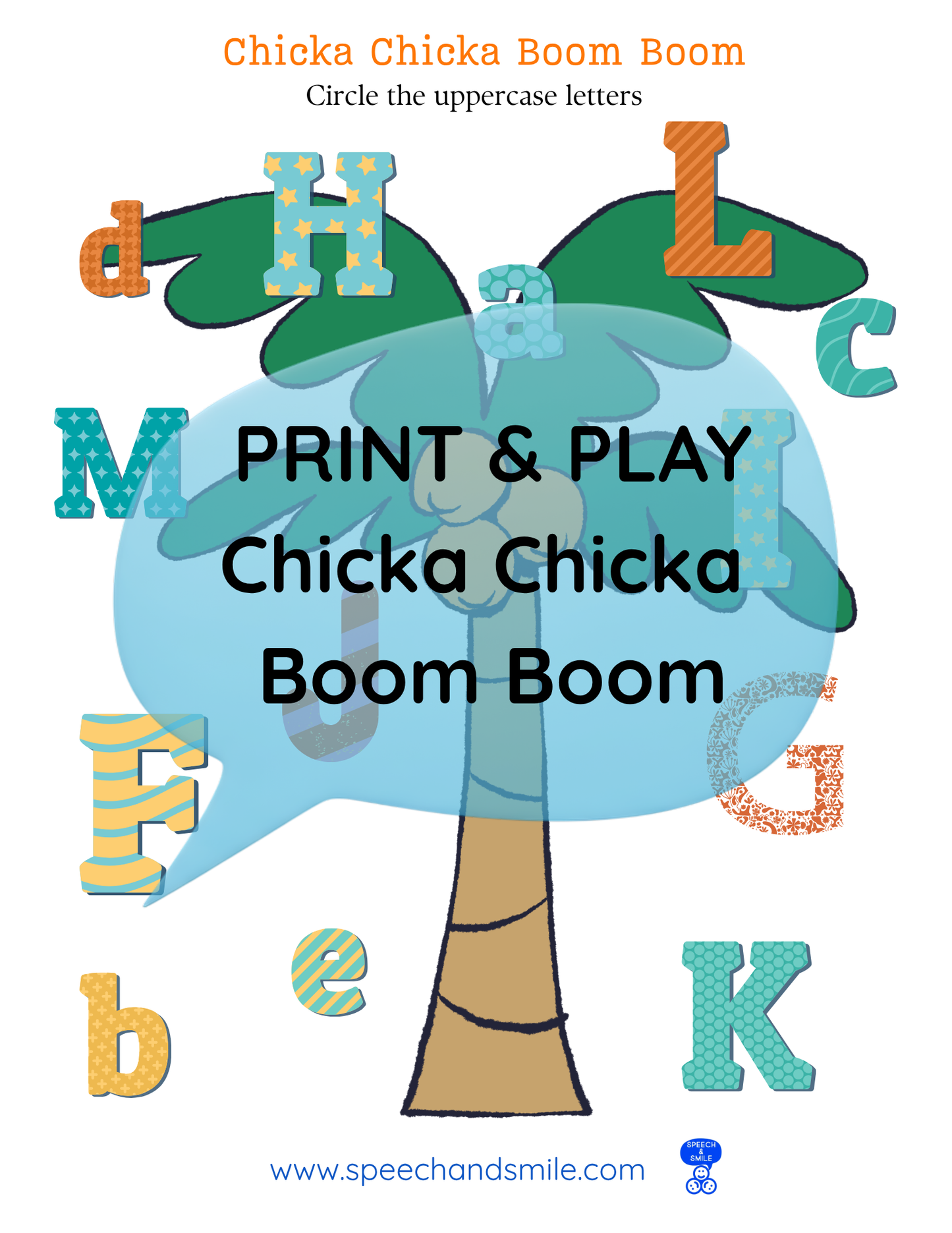Say and Play Story Kit Book Pack – Chicka Chicka Boom Boom Companion PRINTABLE ACTIVITIES Speech & Language Instant Download Book Extension