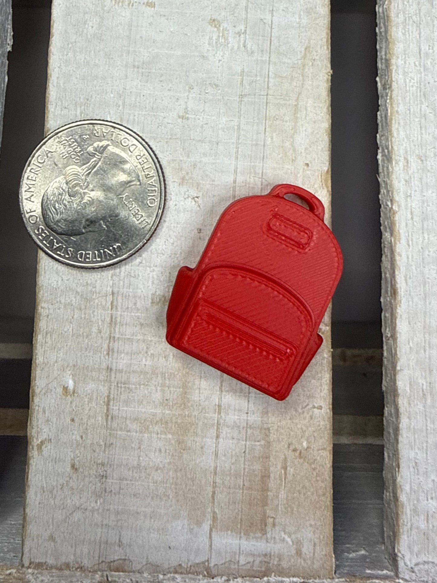 Mini Backpack Trinket – School Theme Mini Objects - Miniature Red Backpack TALKET