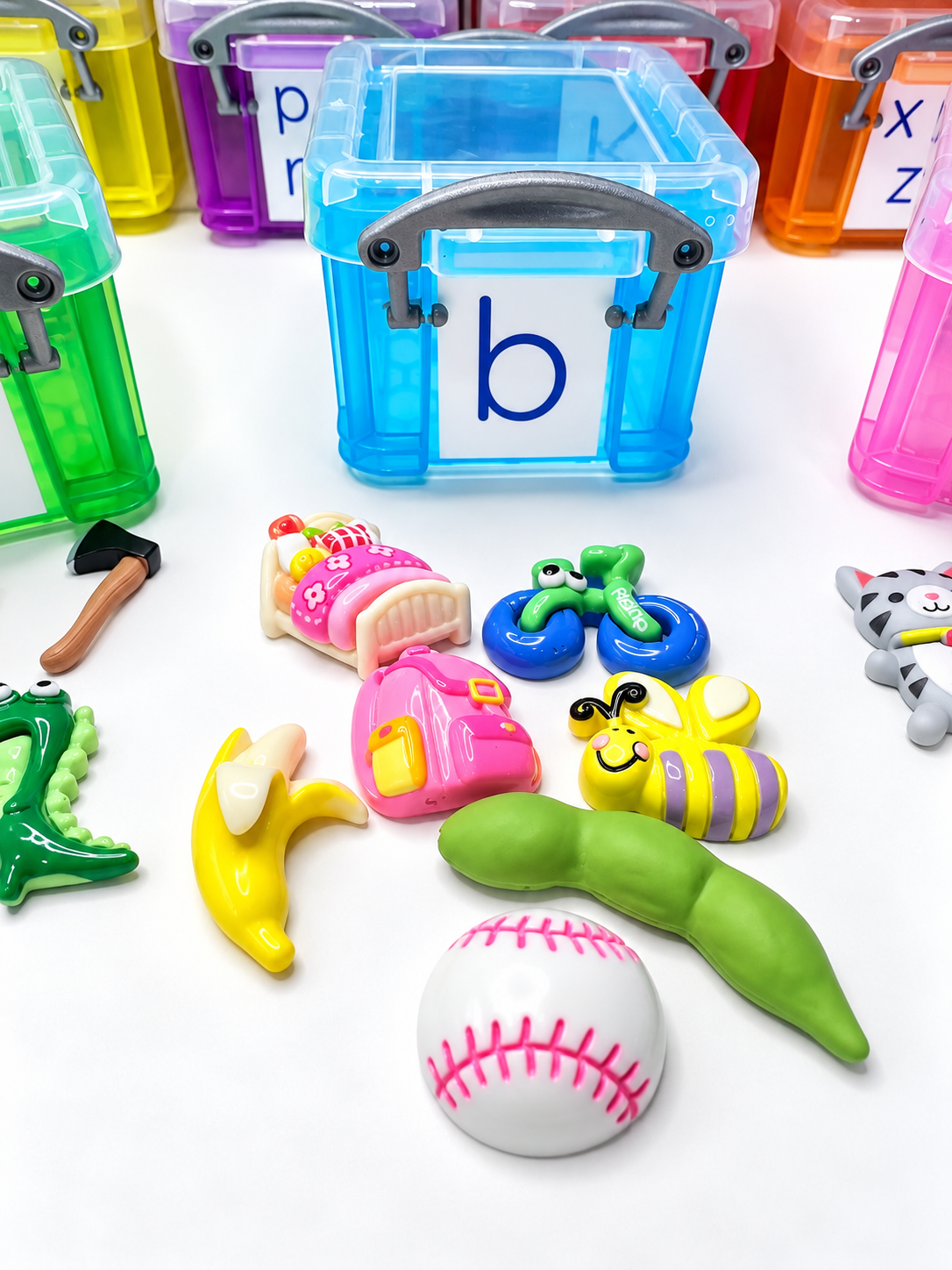 Alphabet Objects Set -  7 Mini Objects per letter -LOWERCASE labeled - Beginning Sounds Speech Therapy