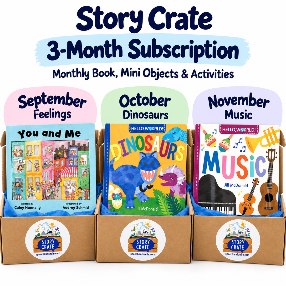 3-Month Subscription – Themed Monthly Book, Mini Objects & Activities