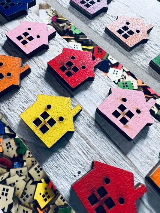 Miniature House Trinket Wood Cut House Object Cabin Trinket Letter H Alphabet Objects Montessori Sound Objects