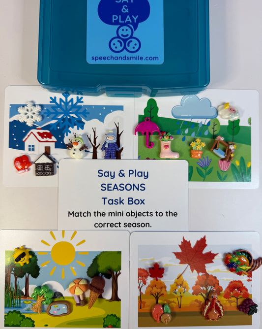 SEASONS Trinkets - Weather Theme Mini Objects for Speech Therapy Language Task Box
