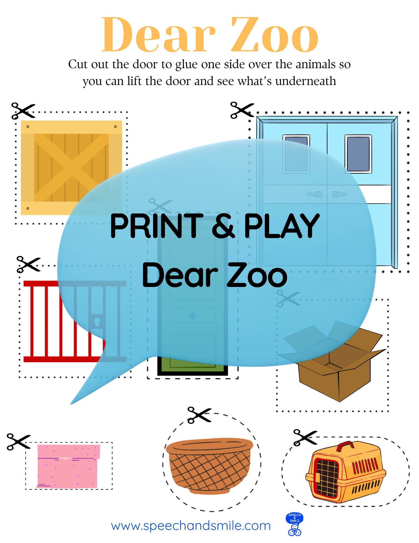 Say and Play Story Kit Companion Pack - Dear Zoo PRINTABLE ACTIVITIES Instant Download Book Extension