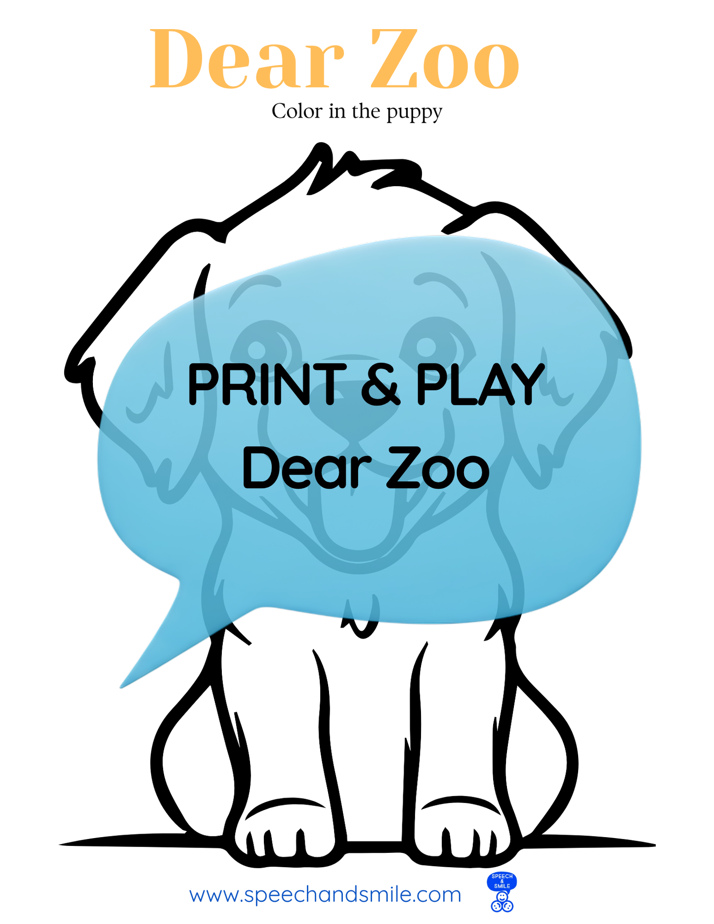 Say and Play Story Kit Companion Pack - Dear Zoo PRINTABLE ACTIVITIES Instant Download Book Extension