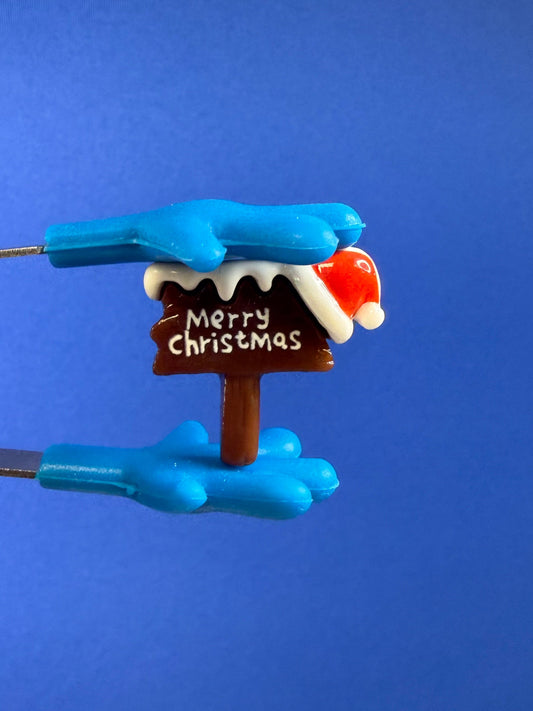 Miniature Christmas Sign Trinket - Holiday Mini Objects