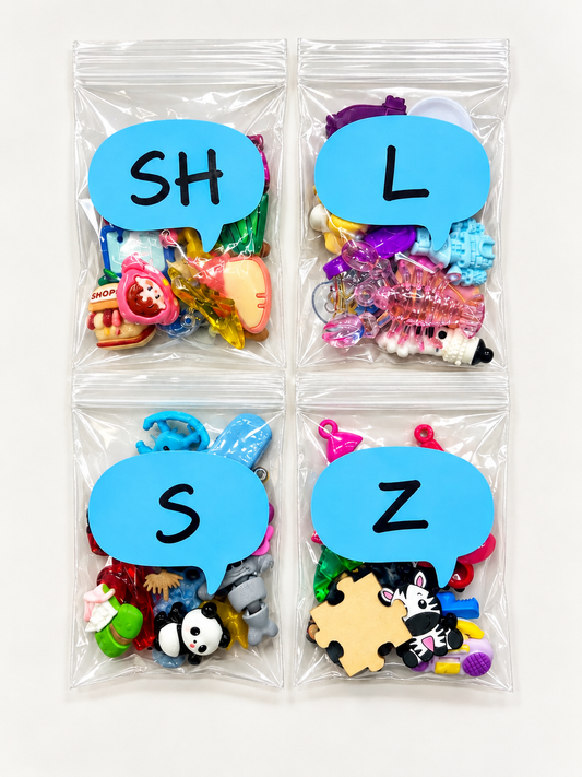 Speech Therapy Mini Objects by Sounds INDIVIDUAL BAGS Speech Therapy Trinkets - Pick Your Sound