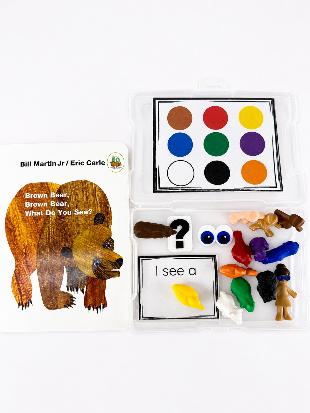 Say & Play Story Kit – Brown Bear, Brown Bear What Do You See – Story Mini Objects for Speech Therapy, Book Props