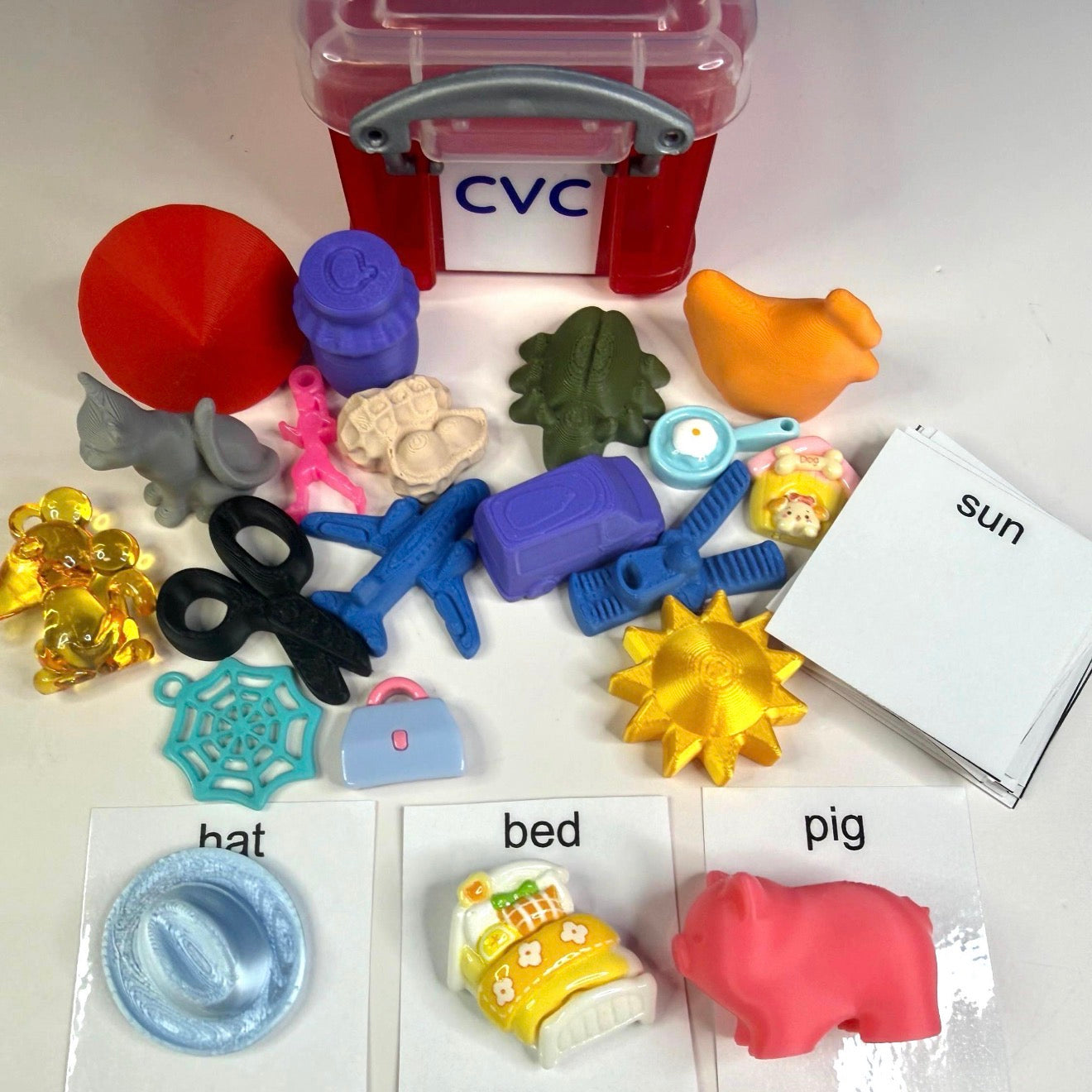 Word Shape Mini Objects Kit for Speech Therapy | Apraxia, Articulation, cvc, cvcv, cvcvc, vc, cv, 3 & 4 Syllable Words