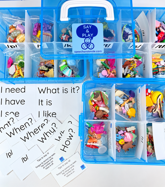 Speech Therapy Mini Objects Set – 300+ Articulation Trinkets with Sound Cards in Portable Case | Say & Play Mini Objects™ Set for Speech Sounds