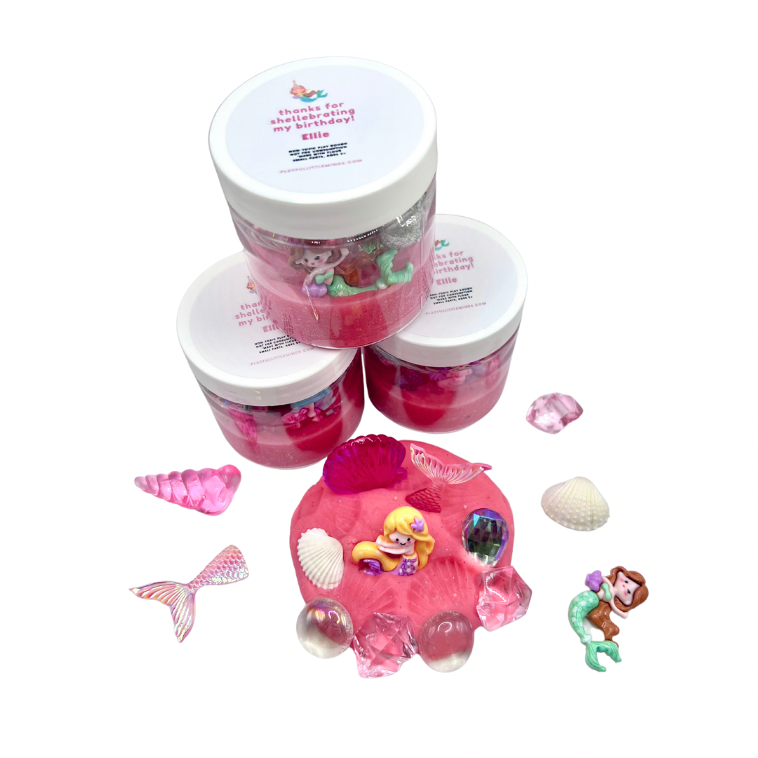 Custom Mermaid Play Dough Favors for Birthday Party Goodie Bags